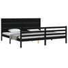 vidaXL Cadre de lit sans matelas noir 200x200 cm bois massif