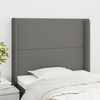vidaXL T&ecirc;te de lit avec oreilles Gris fonc&eacute; 83x16x118/128 cm Tissu