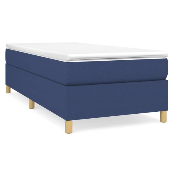 vidaXL Sommier &agrave; lattes de lit avec matelas Bleu 90x190 cm Tissu