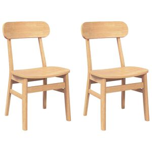 vidaXL Chaises à manger 2 pcs bois massif caoutchouc