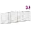 vidaXL Paniers &agrave; gabions arqu&eacute;s 5 pcs 400x50x120/140 cm Fer galvanis&eacute;