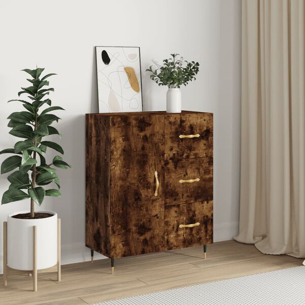 vidaXL Buffet ch&ecirc;ne fum&eacute; 69,5x34x90 cm bois d'ing&eacute;nierie