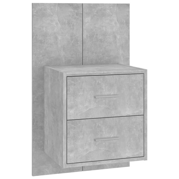 vidaXL Tables de chevet murales 2 pcs Gris b&eacute;ton