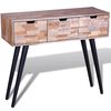 vidaXL Table console avec 3 tiroirs Bois de teck recyclé