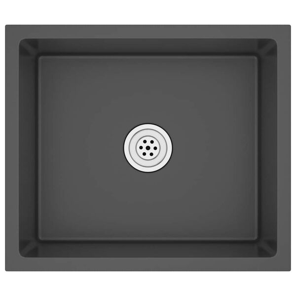 vidaXL Évier de cuisine fait main Noir Acier inoxydable
