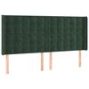 vidaXL T&ecirc;te de lit &agrave; LED Vert fonc&eacute; 183x16x118/128 cm Velours