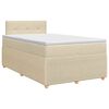 vidaXL Lit boxspring avec matelas Cr&egrave;me 120 x 200 cm Tissu