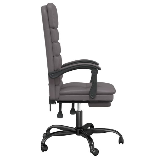 vidaXL Fauteuil de massage inclinable de bureau Gris Similicuir