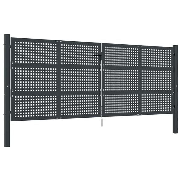 vidaXL Portail de jardin Anthracite 400 x 125 cm Acier