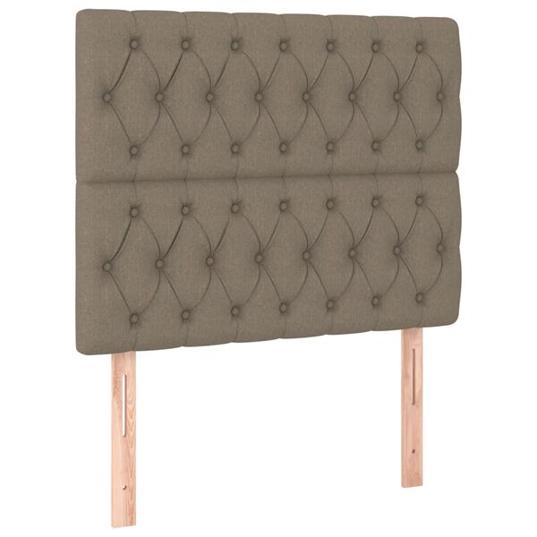 vidaXL Tête de lit à LED Taupe 90x7x118/128 cm Tissu