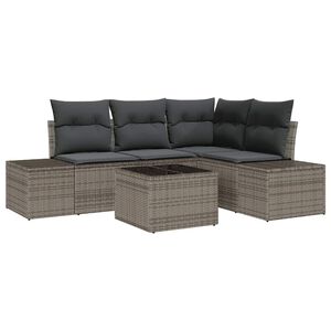 vidaXL Ensemble de canap&eacute; de jardin avec stockage Gris clair polyrotin