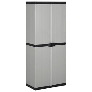 vidaXL Armoire de rangement de jardin 3 &eacute;tag&egrave;res Gris/noir 68x40x168cm