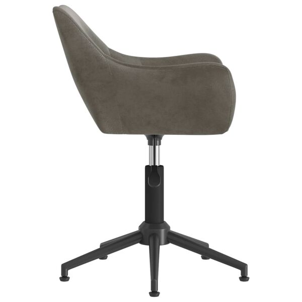 vidaXL Chaise pivotante de bureau Gris fonc&eacute; Velours