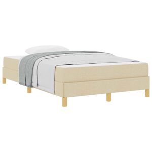 vidaXL Lit &agrave; ressorts avec matelas Cr&egrave;me 120 x 200 cm tissu