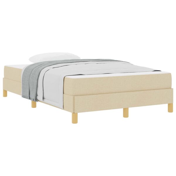 vidaXL Lit &agrave; ressorts avec matelas Cr&egrave;me 120 x 200 cm tissu