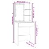 vidaXL Coiffeuse avec LED sonoma gris 60x40x140 cm