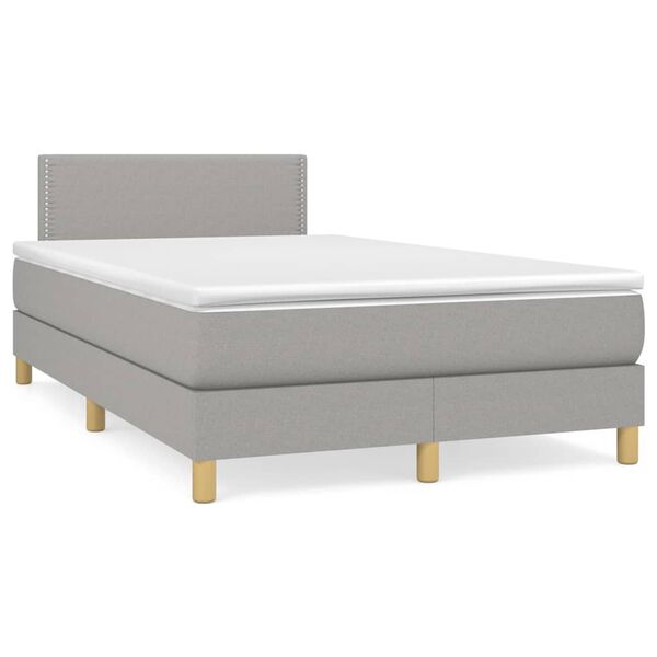vidaXL Sommier &agrave; lattes de lit avec matelas Gris clair 120x200cm Tissu