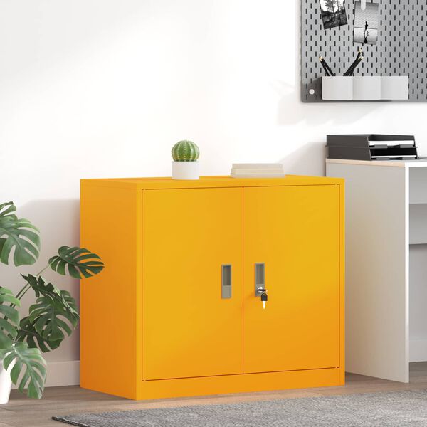 vidaXL Armoire de rangement Jaune moutarde 80 x 40 x 70 cm Acier