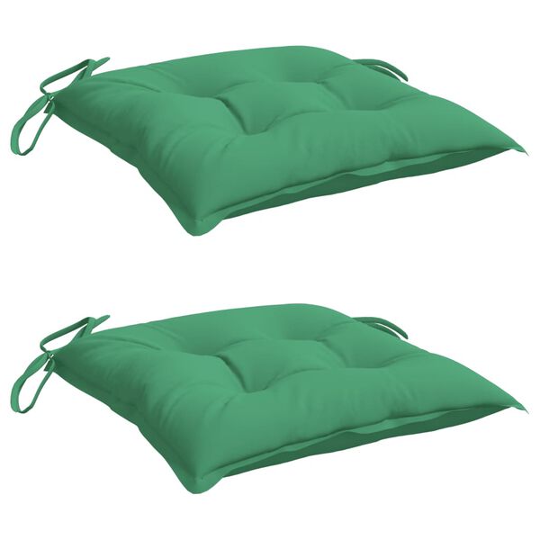 vidaXL Coussins de chaise lot de 2 vert 50x50x7 cm tissu oxford