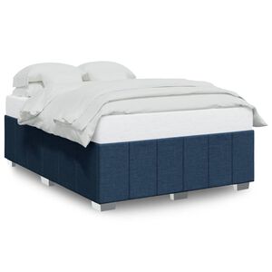 vidaXL Cadre de lit sans matelas bleu 160x200 cm tissu
