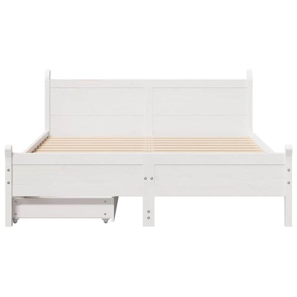 vidaXL Cadre de lit sans matelas blanc 140x200 cm bois de pin massif