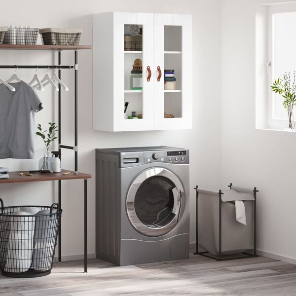 vidaXL Armoire murale blanc brillant 69,5x34x90 cm