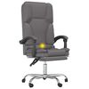 vidaXL Fauteuil de massage inclinable de bureau Gris Similicuir