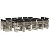 vidaXL Ensemble &agrave; manger de jardin et coussins 17 pcs gris clair rotin