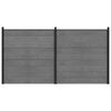 vidaXL Ensemble de Cl&ocirc;ture 353 x 186 cm WPC et Aluminium Gris