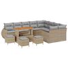 vidaXL Ensemble de canap&eacute; de jardin 13 pc Beige polyrotin