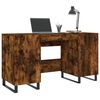 vidaXL Bureau chêne fumé 140x50x75 cm bois d'ingénierie