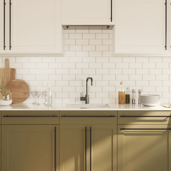 vidaXL Poign&eacute;es d'armoire 5 pcs noir 480 mm acier inoxydable