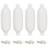 vidaXL Pare-choc de bateau 4 pcs blanc &Oslash; 16x58 cm PVC