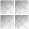 vidaXL Nez de marche Carr&eacute; 4 pcs Argent&eacute; 20 x 20 cm Aluminium