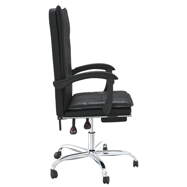 vidaXL Fauteuil inclinable de bureau Noir Similicuir