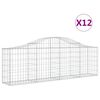 vidaXL Paniers &agrave; gabions arqu&eacute;s 12 pcs 200x30x60/80 cm Fer galvanis&eacute;