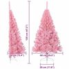 vidaXL Sapin de No&euml;l artificiel pr&eacute;-&eacute;clair&eacute; Rose 120 cm PVC