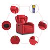 vidaXL Fauteuil de massage inclinable rouge similicuir