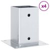 vidaXL Bases de poteau carrées 4 pcs argent 81x81 mm acier galvanisé