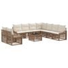 vidaXL Ensemble de canap&eacute; de jardin 10 pcs Beige polyrotin