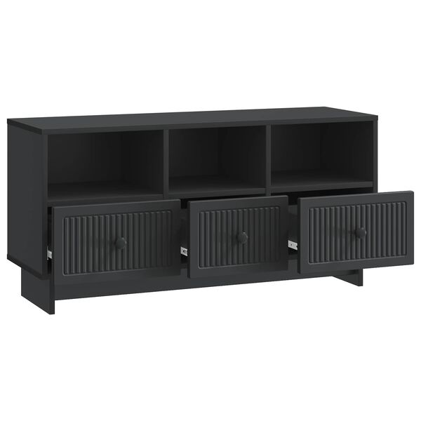 vidaXL Meuble TV avec tiroir Noir 102 x 34,5 x 50 cm Bois d'ing&eacute;nierie