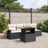 vidaXL Salon de jardin 5 pcs avec coussins noir r&eacute;sine tress&eacute;e