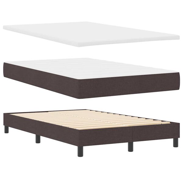 vidaXL Lit &agrave; ressorts avec matelas Marron fonc&eacute; 120 x 190 cm tissu