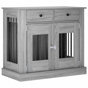 vidaXL Meuble de cage pour chien Sonoma gris 90 x 47,5 x 80 cm