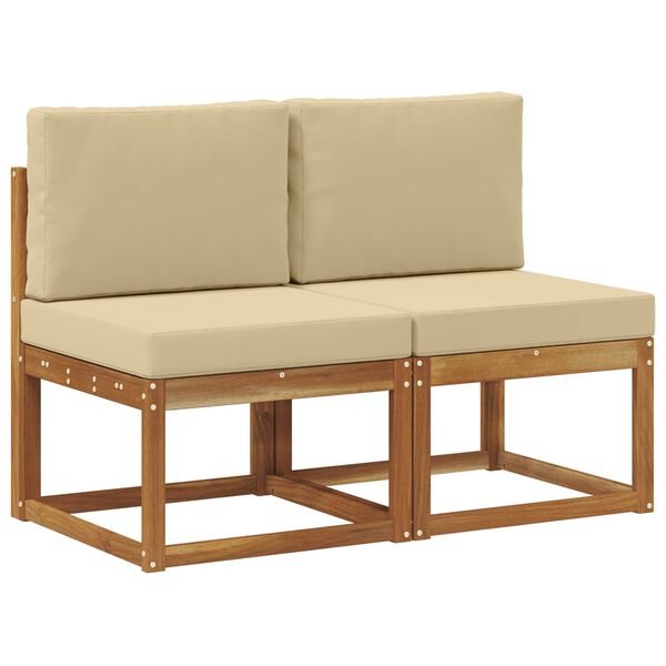 vidaXL 2 Pi&egrave;ce Sofa de milieu ext&eacute;rieur Bois d'Acacia Massif Naturel