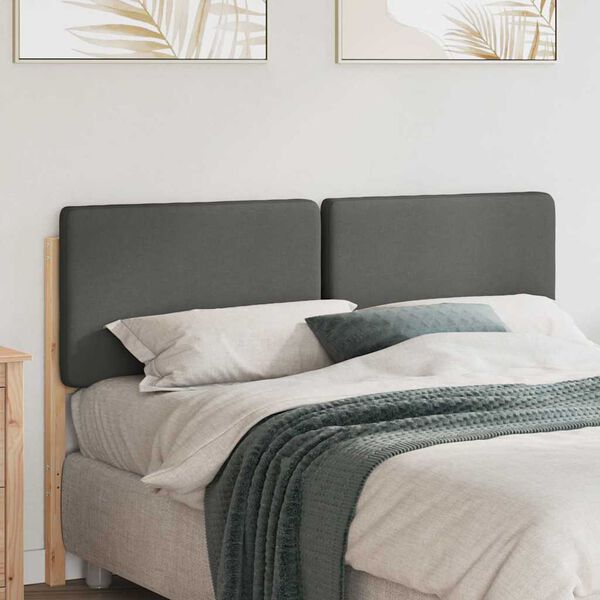 vidaXL T&ecirc;te de lit capitonn&eacute;e Marron et gris clair 140 cm Pin massif