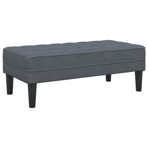 vidaXL banc avec coussin Gris fonc&eacute; 113 x 57 x 39 cm Velours