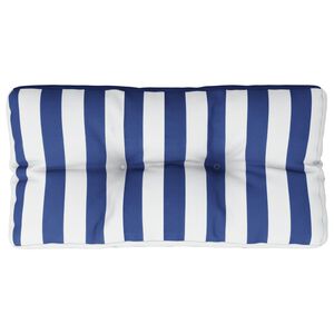 vidaXL Coussin de palette rayures bleues et blanches 70x40x12 cm tissu
