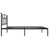 vidaXL Cadre de lit m&eacute;tal sans matelas avec t&ecirc;te de lit noir 75x190 cm