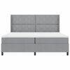 vidaXL Lit &agrave; ressort LED avec matelas Gris clair 200 x 200 cm tissu